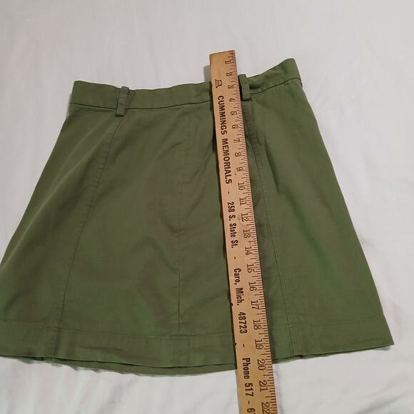 Loft Outlet Size 8 Olive Green Mini Skirt cotton/rayon blend side-zip - Picture 7 of 10
